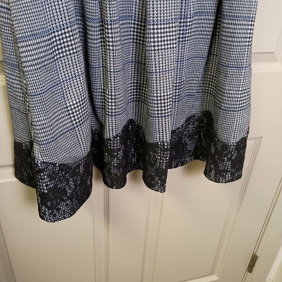 Gabby Skye Womens Dress NWT Size 16 Houndstooth Cap Sleeve Lace Hem - Picture 3 of 5